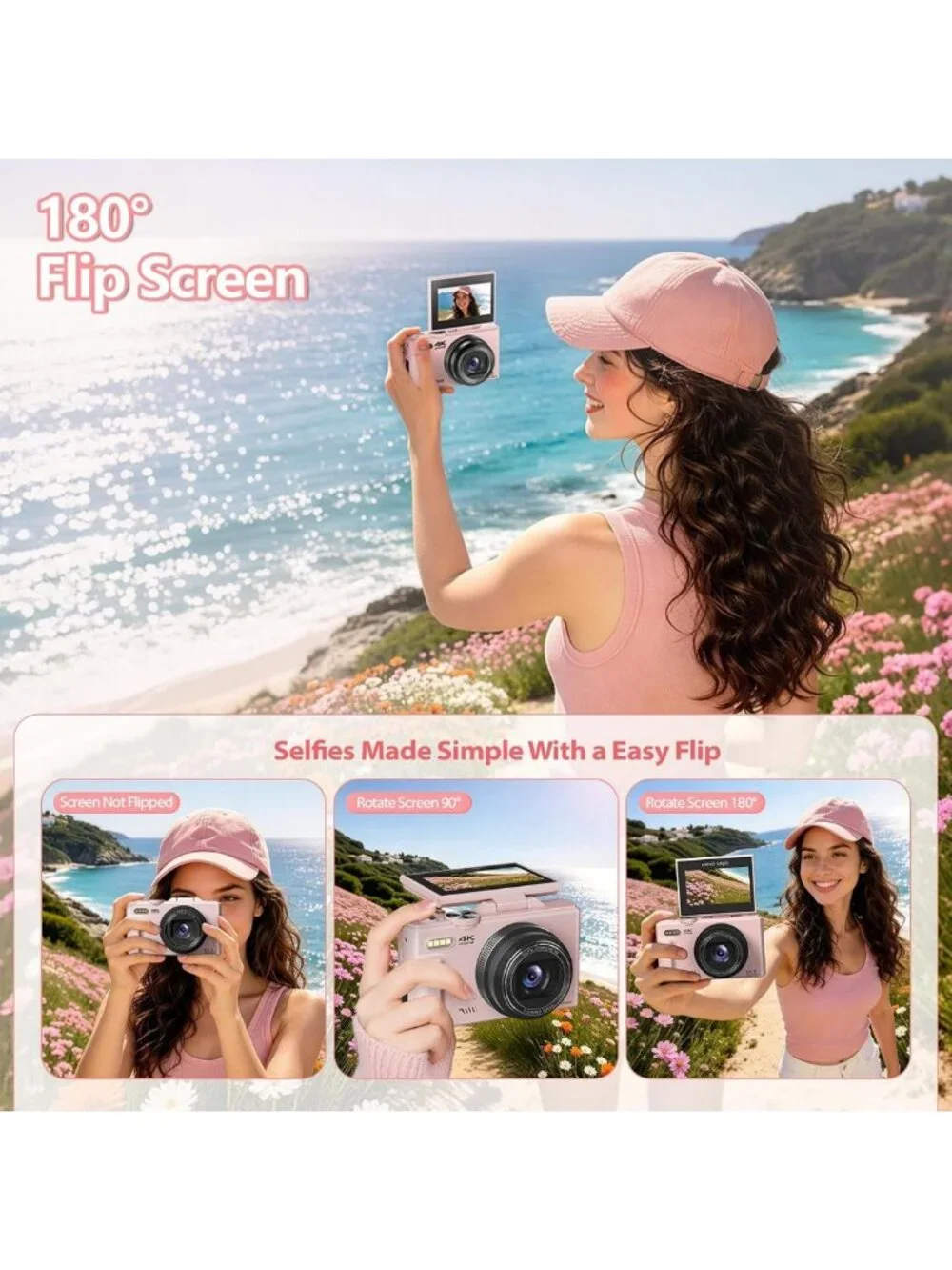 64MP 4K Digital Camera for Photography & Vlogging, Perfect for YouTube Content